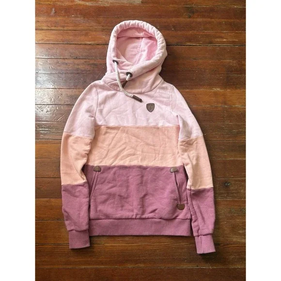 Wanakome Hoodie Pullover Sweatshirt Small Shacket Asymmetrical Pink - Picture 7 of 7
